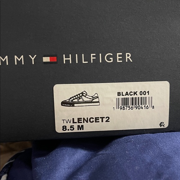 Tommy Hilfiger Black and White Herringbone Sneakers - Picture 6 of 7